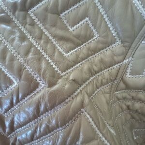 Tan Quilted Leather Jacket